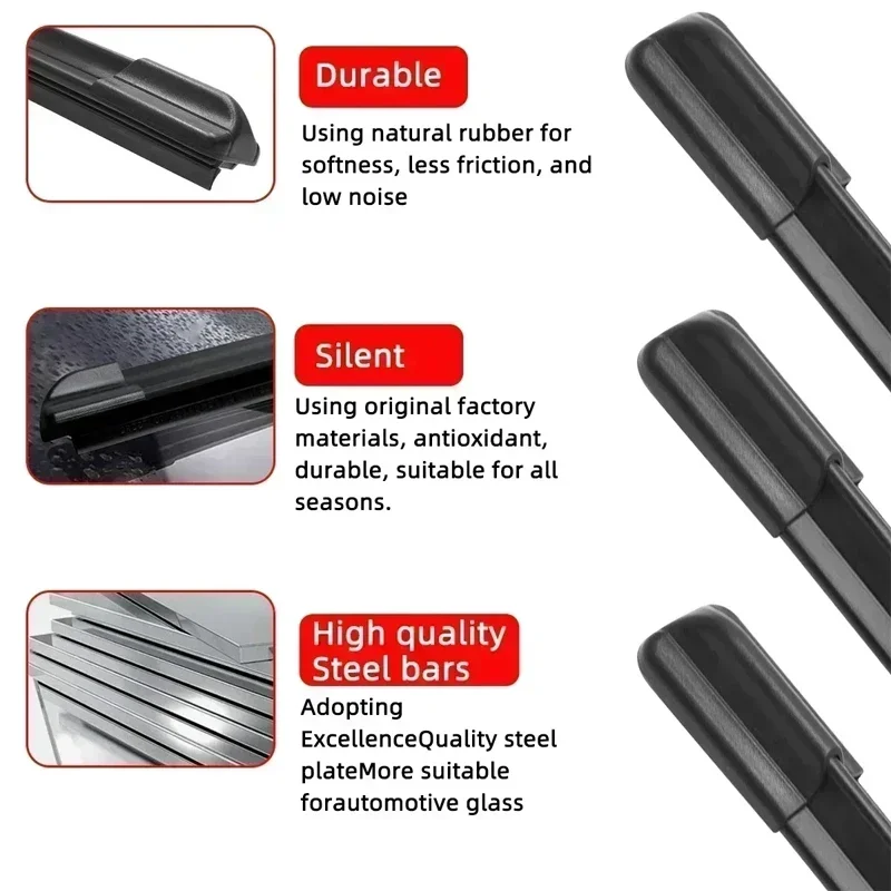 For Toyota Mark X X120 2004 2005 2006 2007 2008 2009 Accessories Universal Windscreen Wipers Blades Front Window Cutter U J Hook view 4