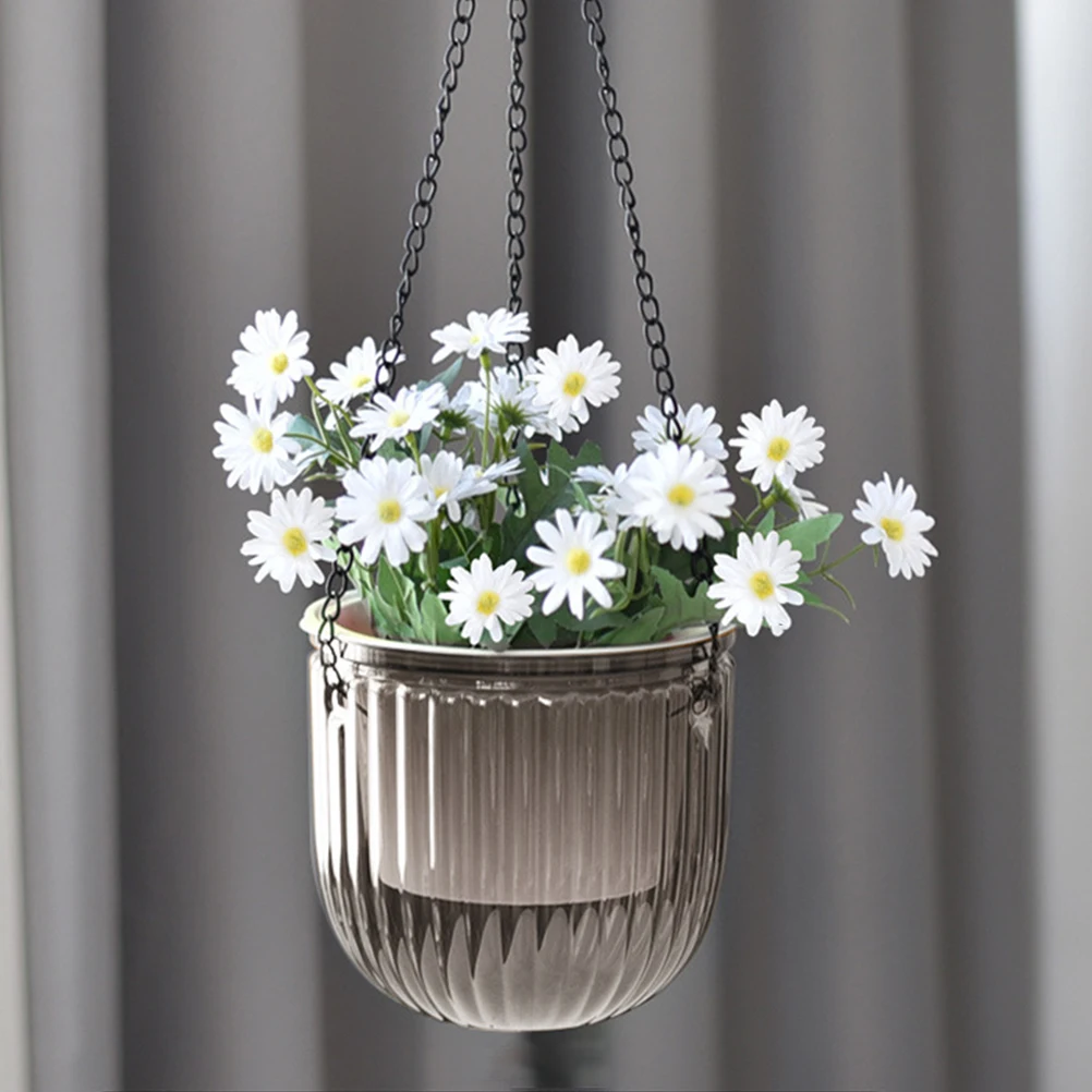 

3 Pcs Resin Flower Pot Large Diameter Durable Hanging Planter Self Watering Vase Garden Balcony Decor Planters