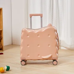 2024 New Children's Luggage with Cup Holder Can Sit and Ride Suitcase Girls and Boys 18