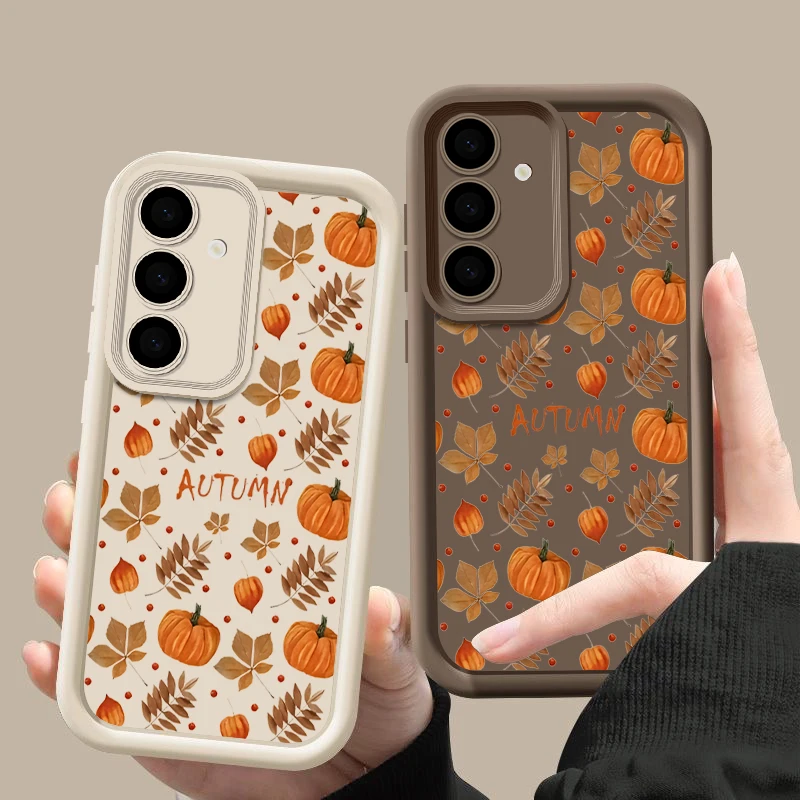Autumn Maple Leaf Pattern Phone Case For Samsung Galaxy A56 A16 A26 A17 A15 A55 A54 S25 S24 FE S23 S22 Ultra S25 Edge Soft Cover