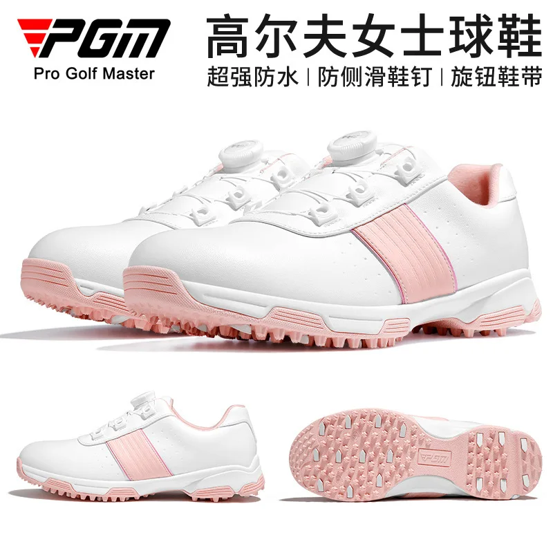 Scarpe da golf da donna PGM Scarpe da ginnastica sportive casual da donna allacciatura rapida in microfibra impermeabile antiscivolo XZ341 all'ingrosso