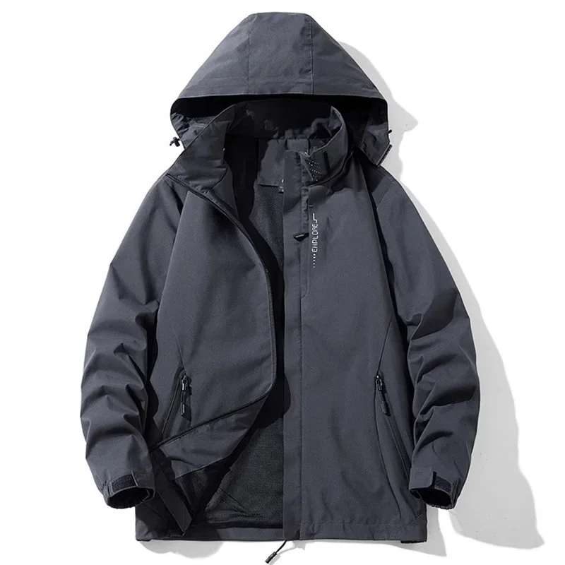 

Мужская уличная куртка с капюшоном на молнии, ветровка, облегающее пальто, альпинизм, туризм, водонепроницаемая модная одежда, повседневная верхняя одежда