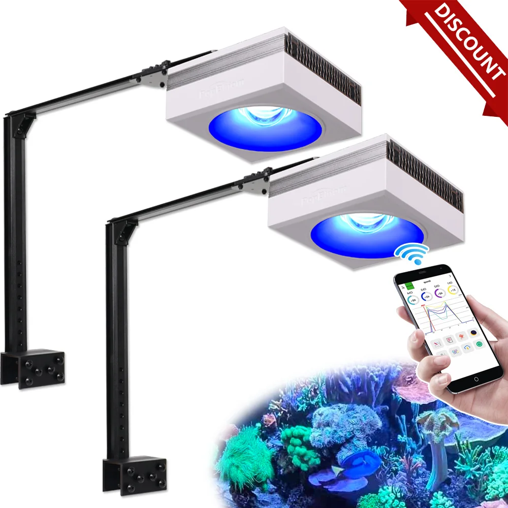 PopBloom-2x RL90 WiFi Led Aquarium Lighting,Marine Aquarium Led Light For Reef Coral Fish Tank Lights,80-120cm,Led Aquarium Lamp