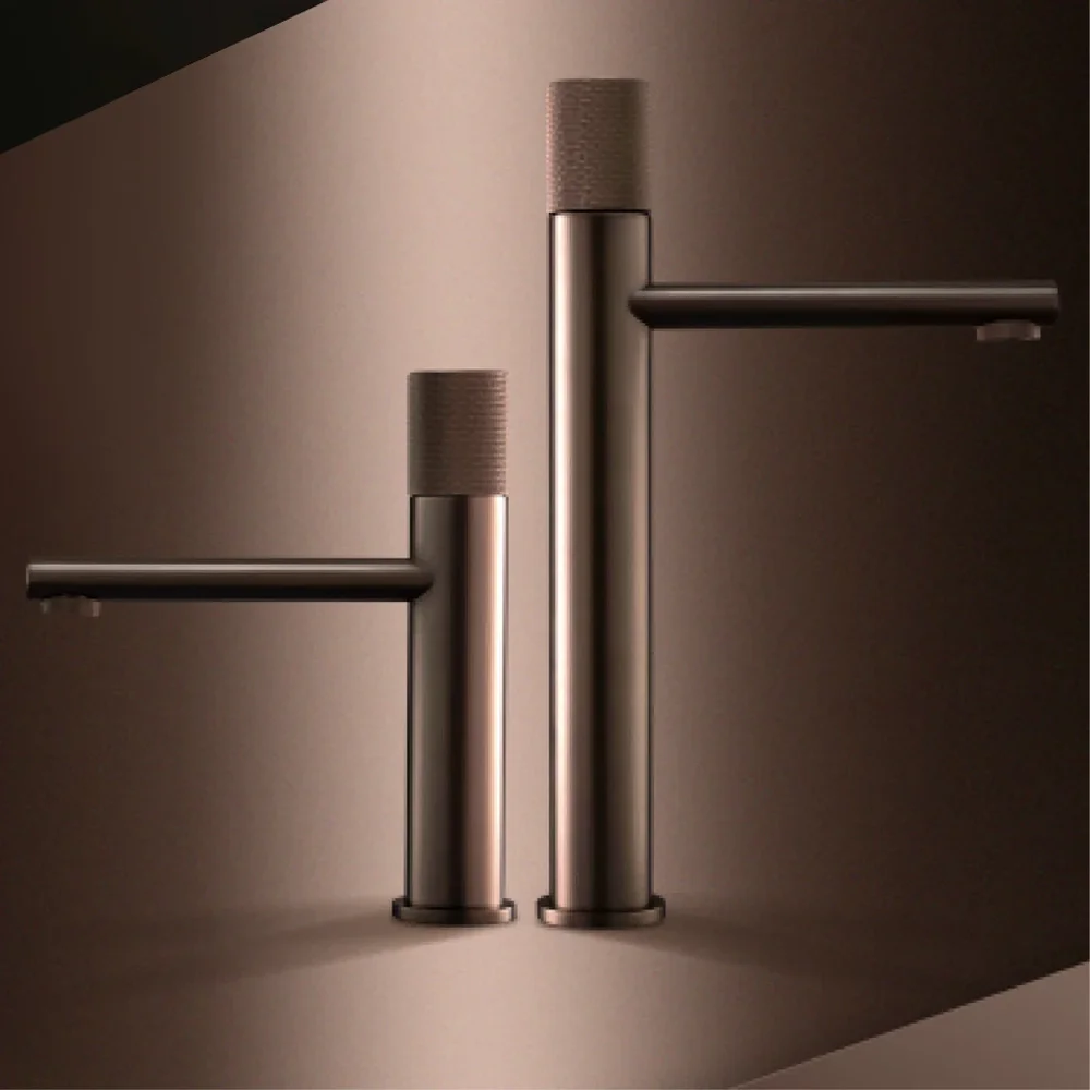 design high-end hotel cold and hot dual control basin high & low faucet Brass black bathroom basin faucet diamond single handle