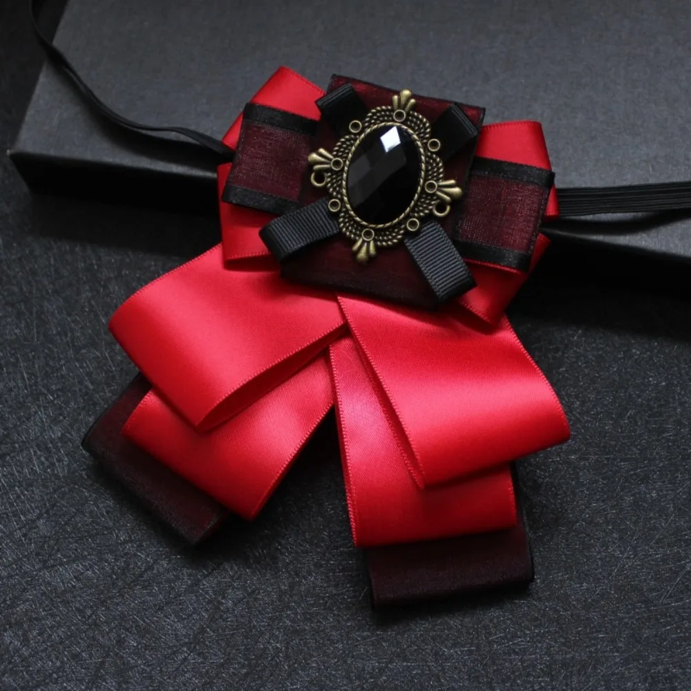 

Tie Satin Ribbon Double Layered Formal Suit Men's Women's Collar Flower Host Groom Groomsman Wedding Banquet Accessories