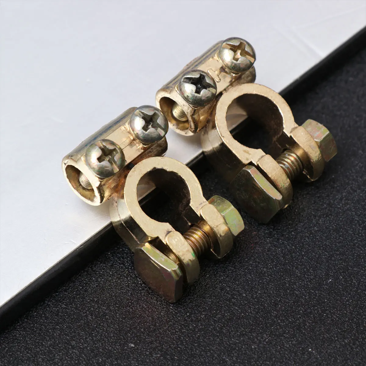 2pcs Car Clamp Terminal Connector Auto Terminal End Metal Corrosion Resistant Durable Fast Installation Portable