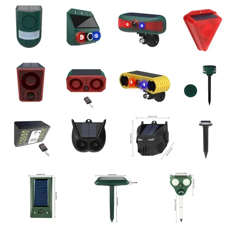 

Сигнализация детектора движения с дистанционным управлением 129 дБ для фермы, двора, сада, гаража, сарая, улицы, солнечной батареи