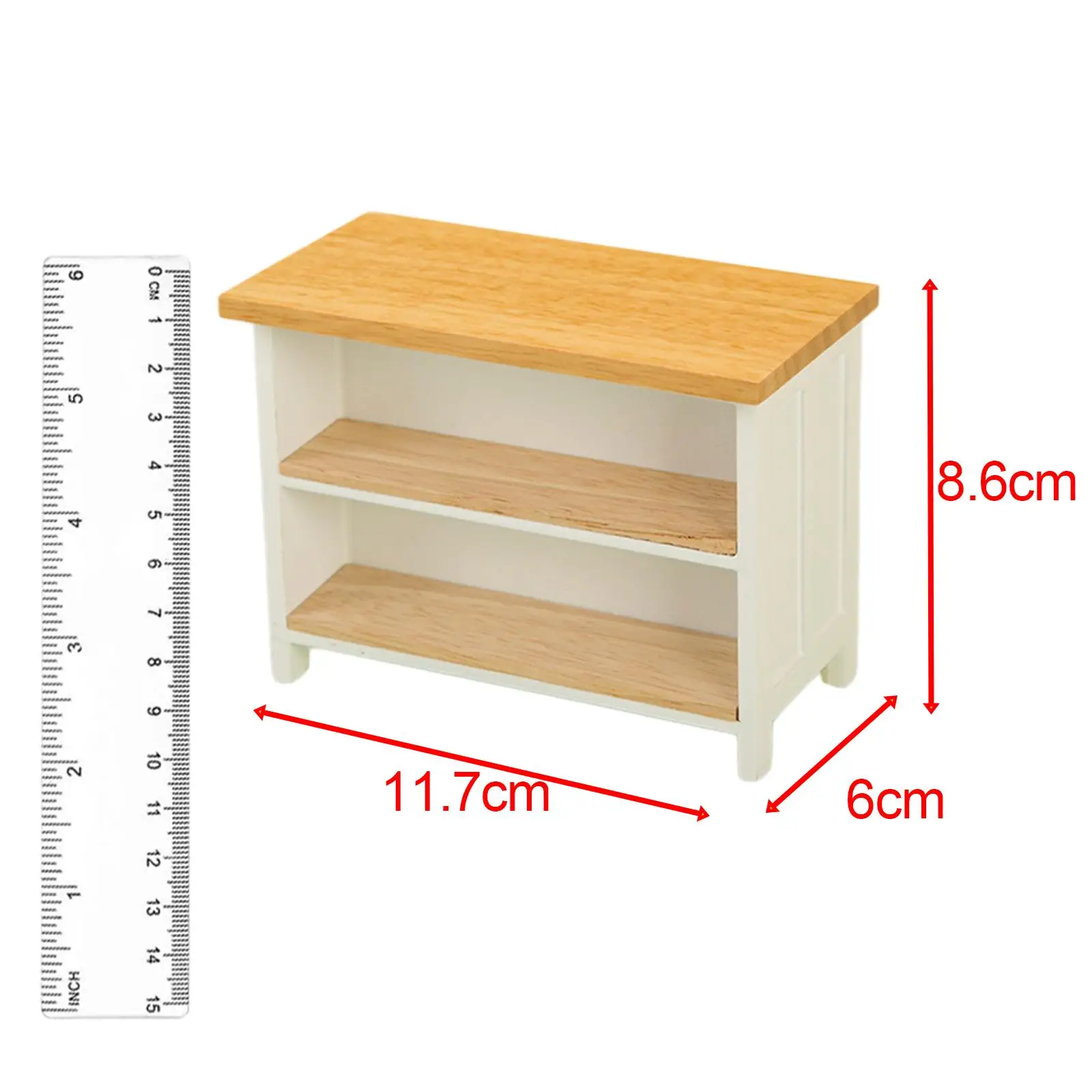 Mini-Studientisch, Puppenhaus-Holztisch, Puppenhausmöbel, 1:12 Miniatur-Schreibtisch für Wohnzimmer, Puppenhaus, Foto-Requisiten