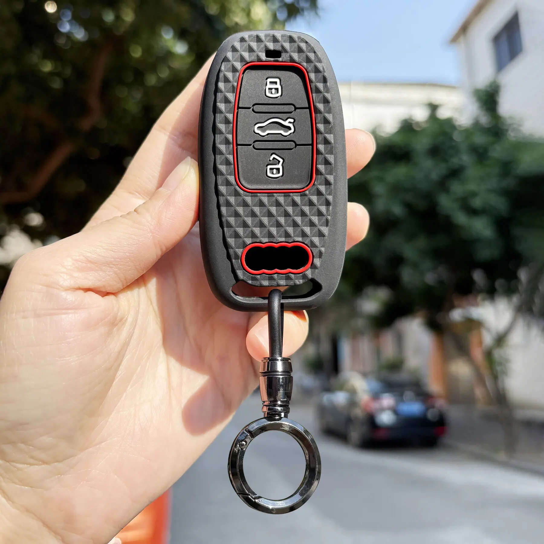 Car Remote Key Case Cover For Audi Q3 Q5 Q7 S4 S6 S7 S8 R8 A1 A3 8V A4 B8 B9 A5 A6 C7 A7 A8 For Voge SR1 Key Holder Accessories view 5