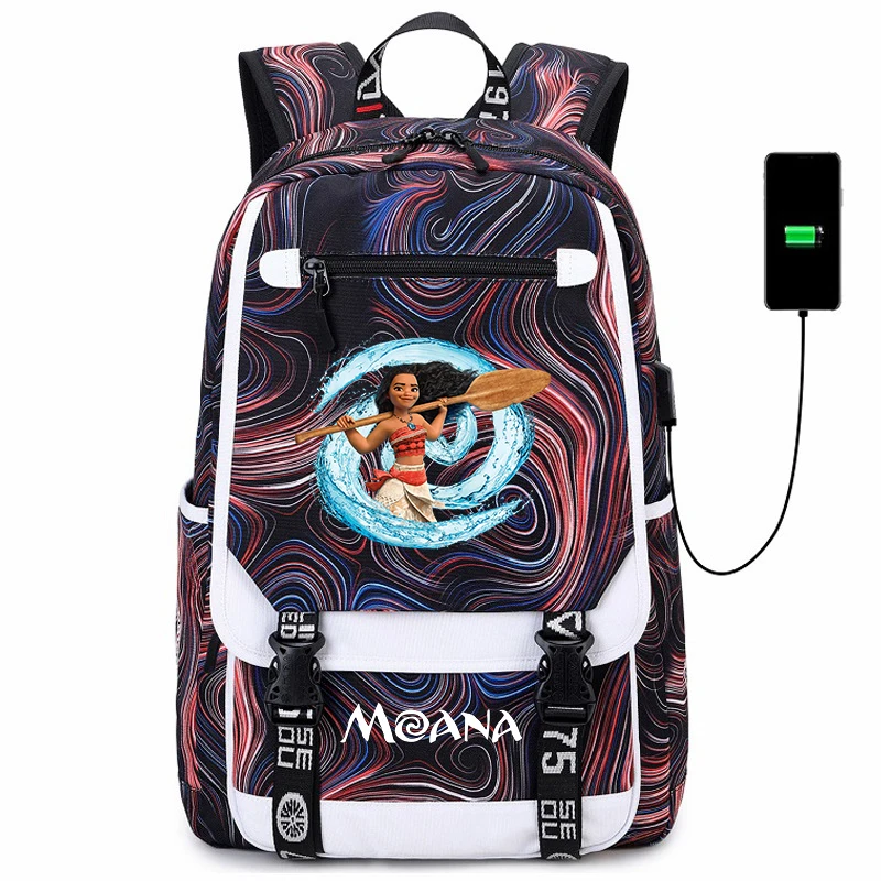 

Disney Moana Backpacks Kids Boys Girls School Bags Cartoon Gift Student College Bookbag Rucksack Women Travel Large Capacity