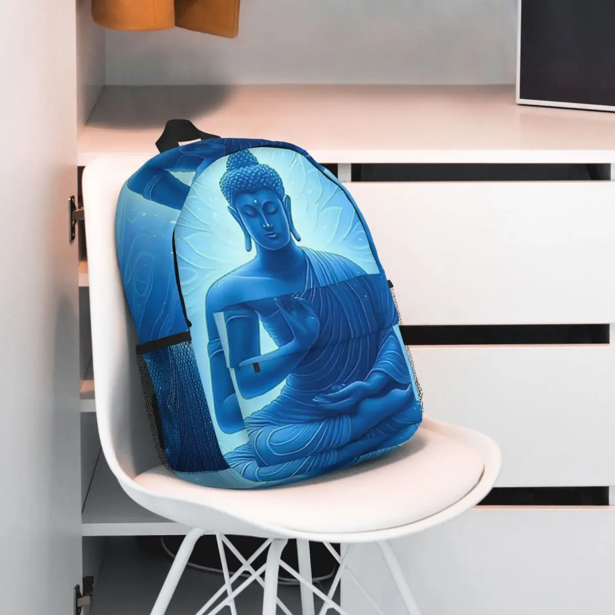 Mandala Flower Blue And Buddha Backpack Student BookBag Children School Bag Computer Shoulder Bags for Men Women