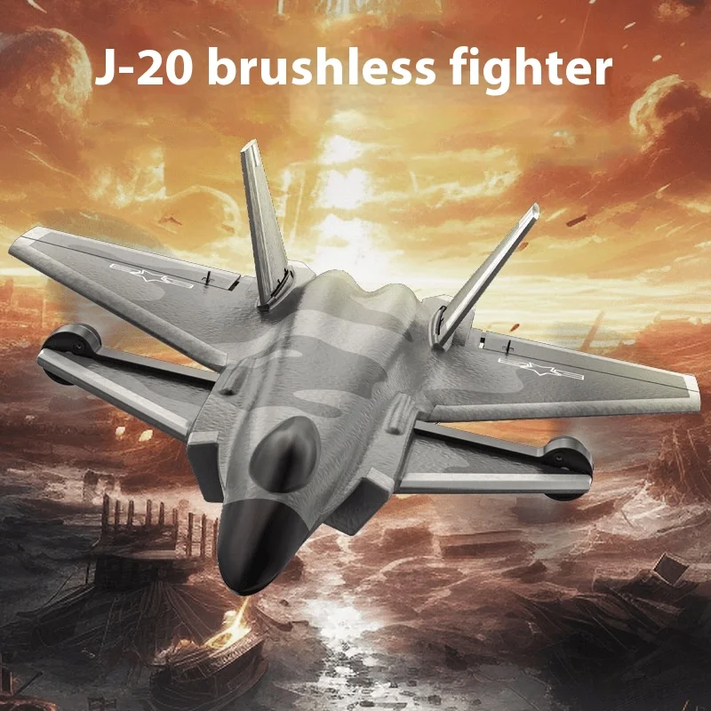 New Product Kf700 Six Channel J-20 Fighter Jet Brushless Remote Control Aircraft Fixed Wing Glider Toy Children'S Toy Birthday