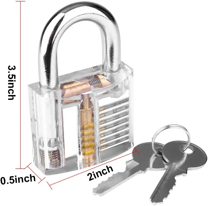 5pcs Lock Pick Card,Lock Pick Set with Practice Lock for Begginners