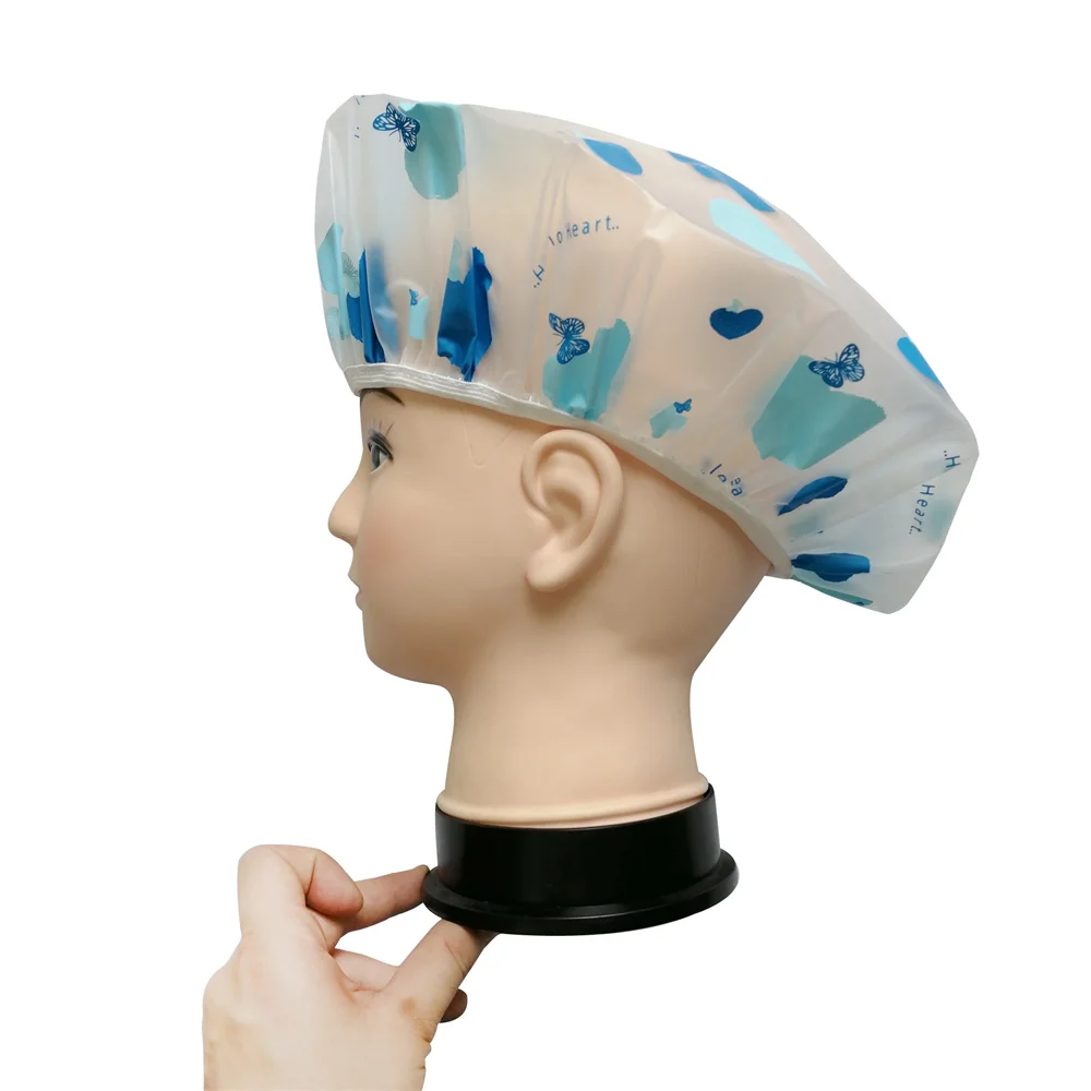 Shower Cap Women Bathroom Hotel Home Shower Bathing Hair Elastic Caps Hats Spa Hair Salon Bonnet Waterproof Hair Cover