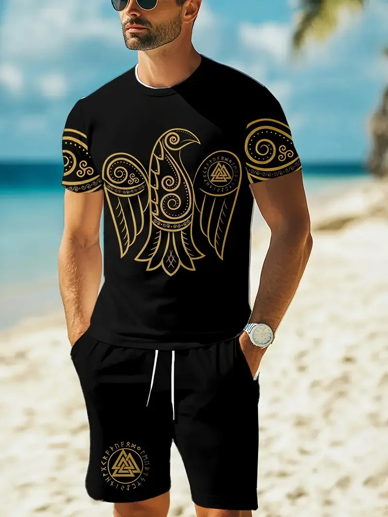 

Лето 2025 г., шикарная повседневная и удобная футболка, наряд для вечеринки в стиле хип-хоп, уличный стиль, комплект футболок с 3D принтом