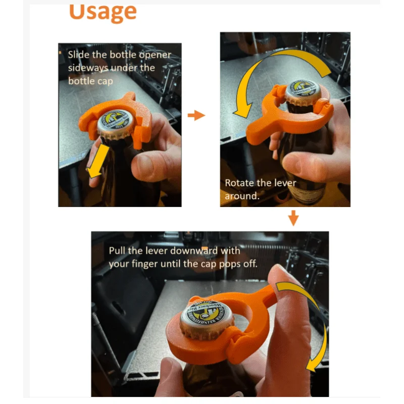 1PC Bottle Opener Cap Launcher No‑Support Durable Fun Beer Soda Opener Eject Caps Fit Standard Caps Multifunctional Tool for Hom