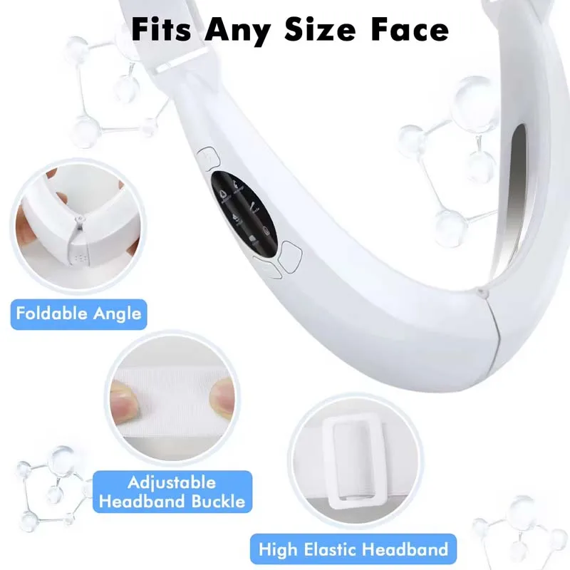 جهاز رفع الوجه LED الفوتون العلاج الوجه التخسيس مُدلك بالاهتزاز الذقن المزدوجة الخامس الوجه على شكل آلة حزام رفع الخد #4