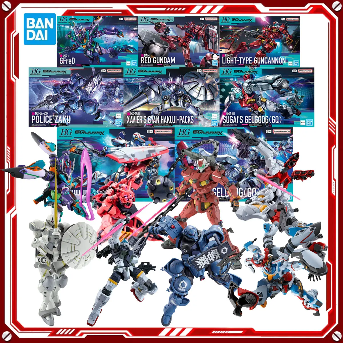 

Bandai Genuine Anime Model Kits Red Gundam Bocata's Gelgoog GQuuuuuux Police Zaku GFreD Gyan Hakuji Toys HG Action Figure Model