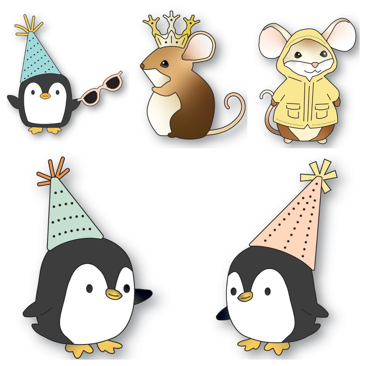 

Birthday Fancy Party Penguin Dies Mouse Prince Metal Cutting Dies DIY Scrapbooking Greeting Card Handmade Cakes Dies Gift Molds