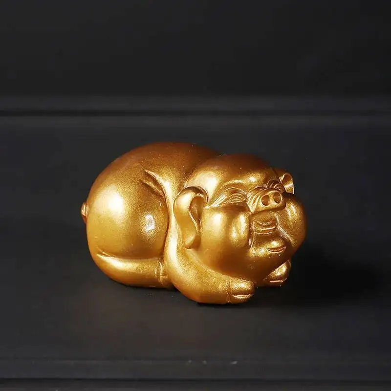 Resin Color-changing Lucky Wealth Ingot Golden Pig Tea Pet Decoration Boutique Hand Sculpture Tea Tray Ornaments Tea Supplies