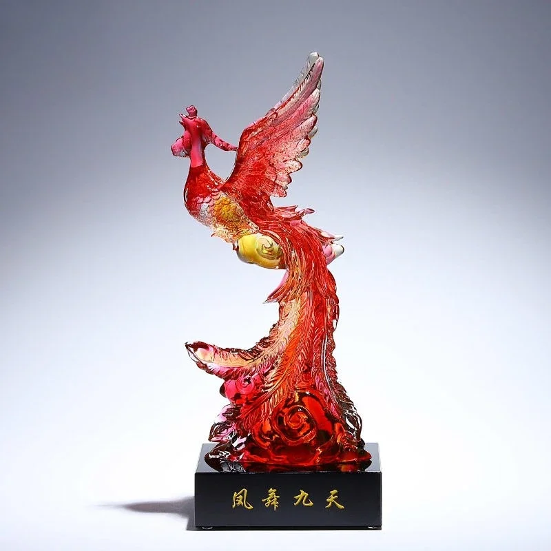 phoenix dance nine days bathing fire nirvana plate, phoenix ornament mascot, home living room wine cabinet, decoration