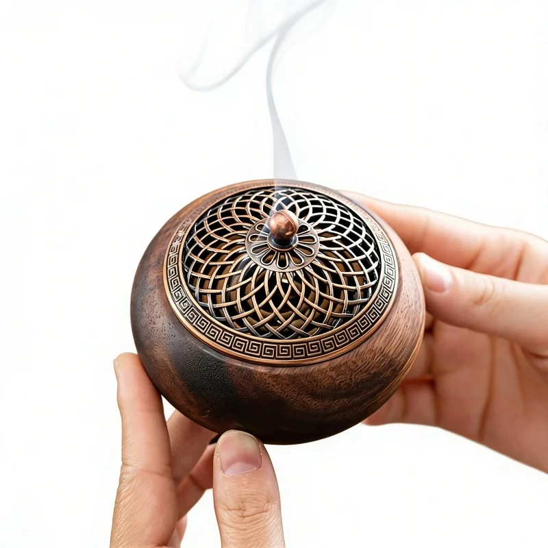

Solid Wood Pan Incense Burner, Indoor Aromatherapy Burner With Sandalwood Incense, Tea Ceremony ,prayer rooms, yoga Decoration