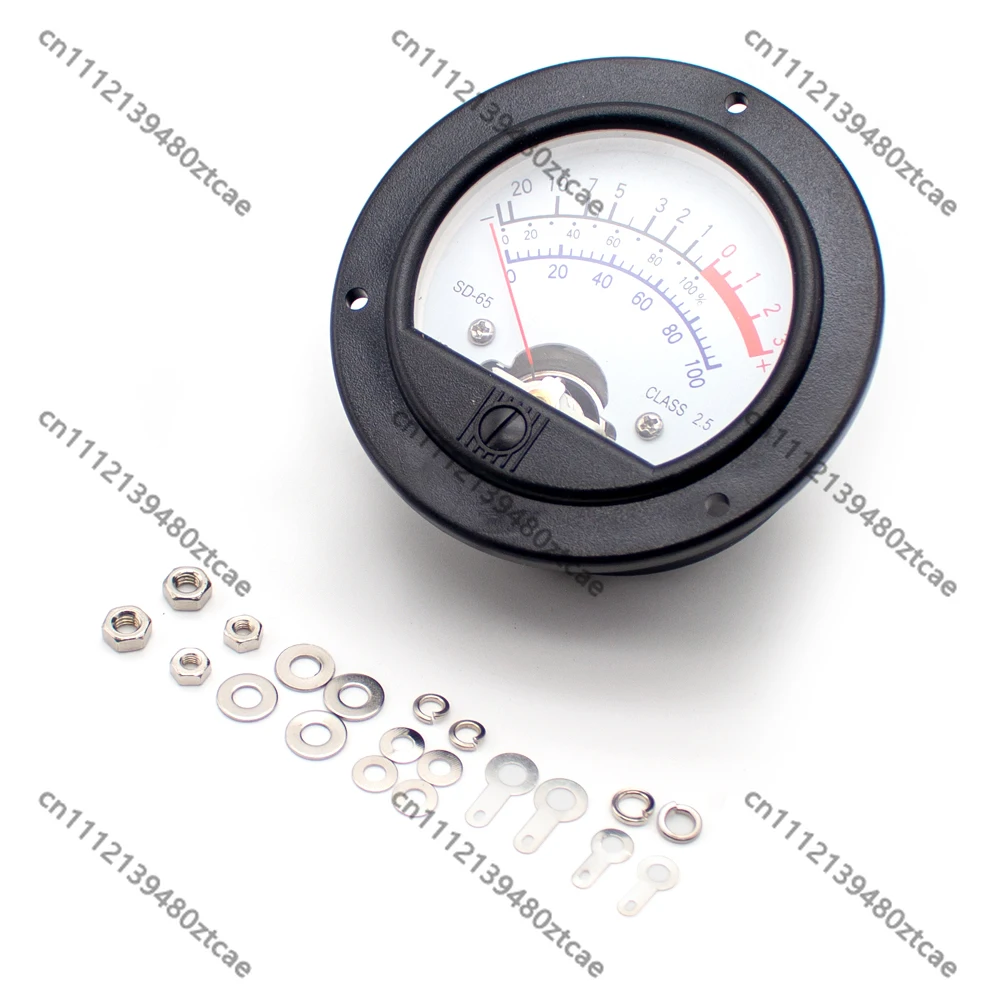 

SD-65 Round Black Analog VU Meter Retro Dial Level Meter Voltmeter with Yellow Backlight