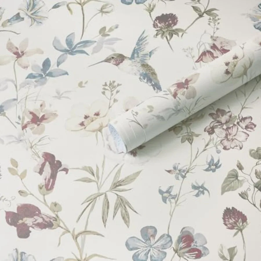 

Boho Floral Bird Botanical Wallpaper Peel Stick Wallpaper Vintage Nature Contact Paper Removable Self Adhesive Renter Friendly