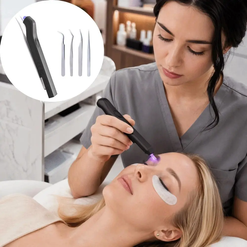 UV Curing Lash Tweezer Lamp Wireless Handheld Rechargeable Eyelash Extension Lamp Mini Size New Design Handheld Tweezer Lamp