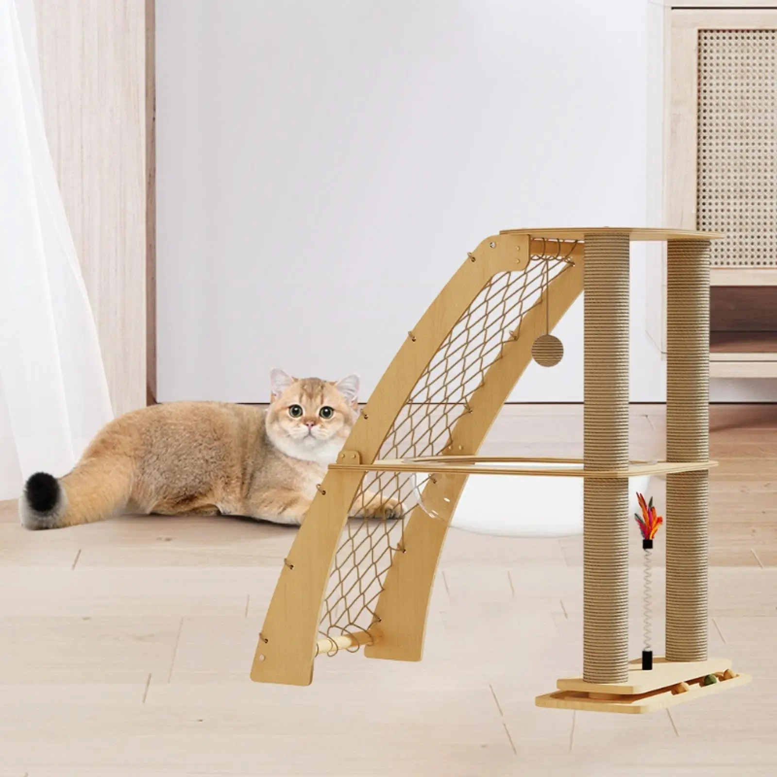 

Cat Climbing Tree Cats Tower Protecting Furniture Easy Assembly Funny Cat Toy