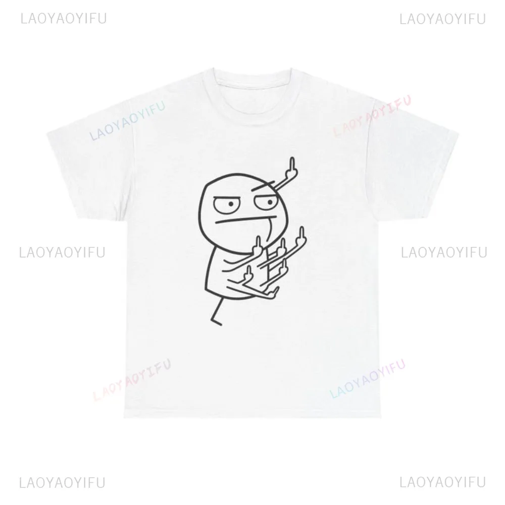 Funny Flip The Bird Meme T Shirt Humor Sarcastic Rage Comic Graphic Printed Man Tshirt Casual Short Sleeve Cotton Women Clothing