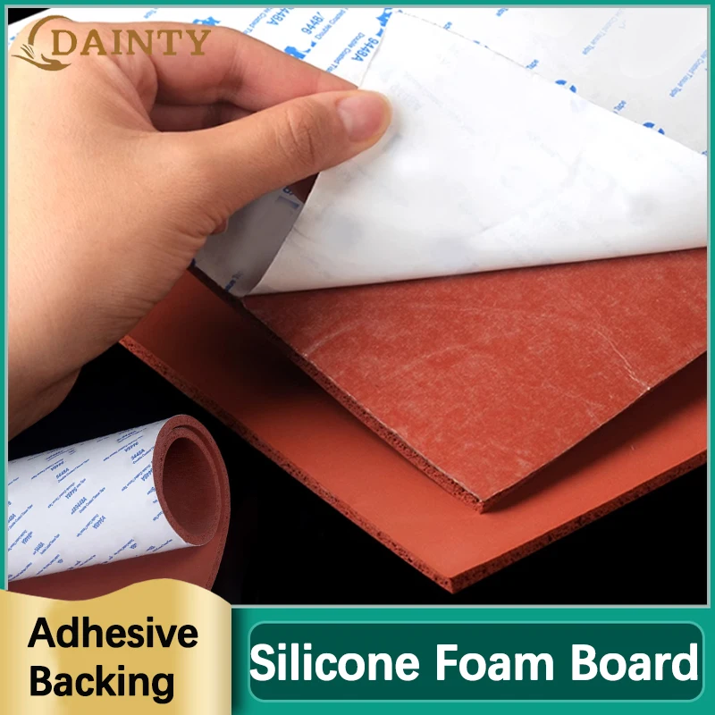 

Толстая самоклеящаяся доска из силиконовой пены 1/2/3/5 мм, термостойкая красная губчатая доска 100x100 мм ~ 500x500 мм