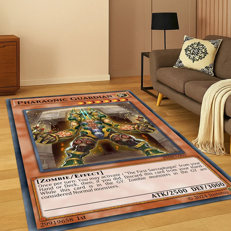 Anime Yu-Gi-Oh Monster Card Cartoon Carpet Rug for Bedroom Living Room Sofa Doormat Home Decor,Kid Game Area Rug Non-slip Gift