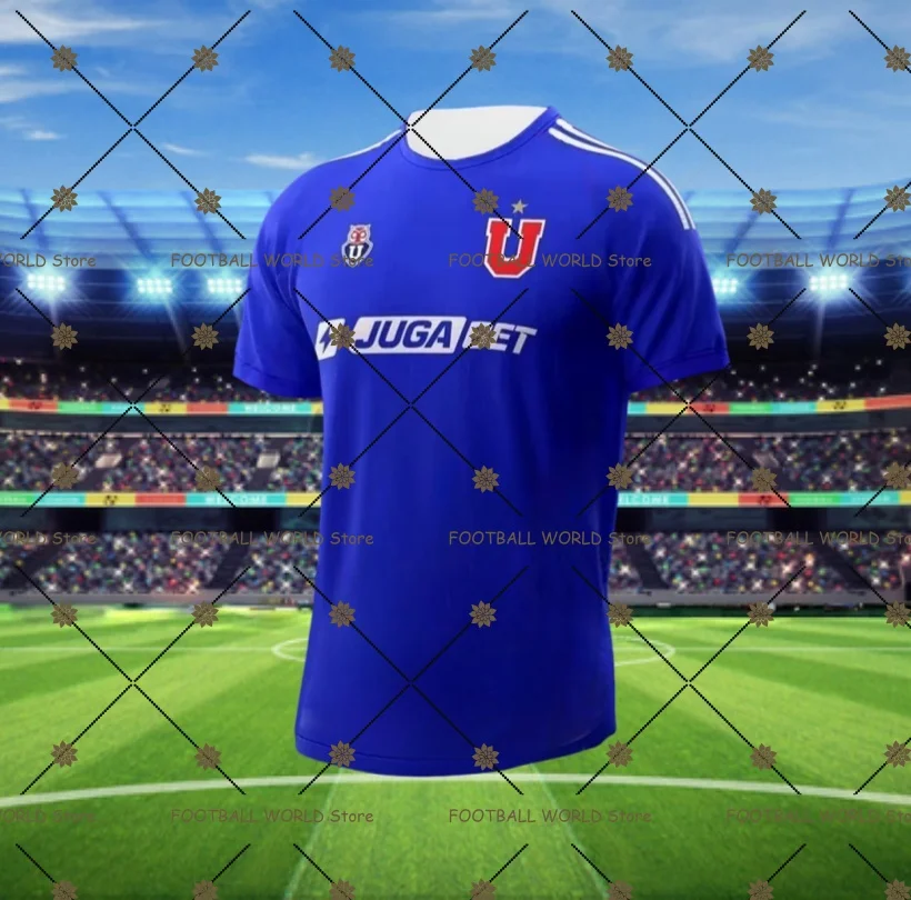 

2025 New University De Chile Home Jersey 3D Men's Children's T-Shirt Comfortable and Breathable Outdoor Sports Short Sleeve Top