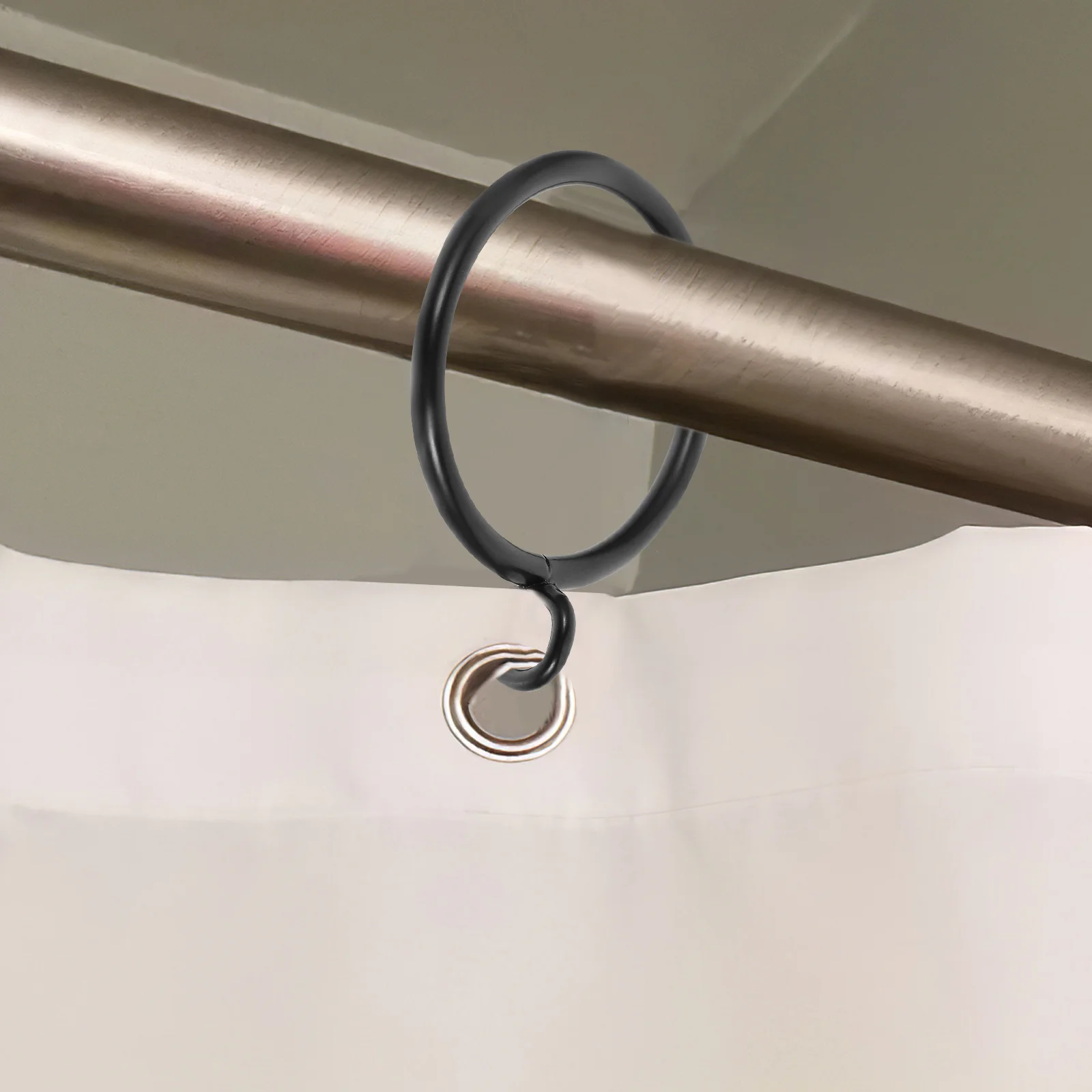 

40Pcs Sturdy Black Curtain Rings Iron Material Practical Long-Lasting Curtain Accessories Drapery Rings with Eyelets