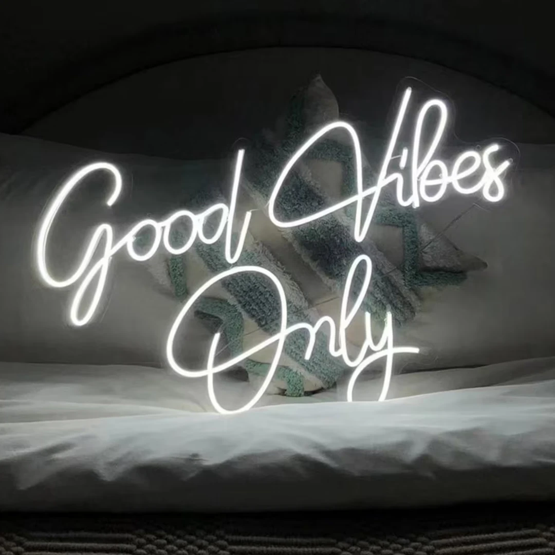 

Good Vibes Only неоновый знак светильник с наилучшими пожеланиями, неоновый Декор для спальни, украшение для детской комнаты, неоновая Ночная лампа