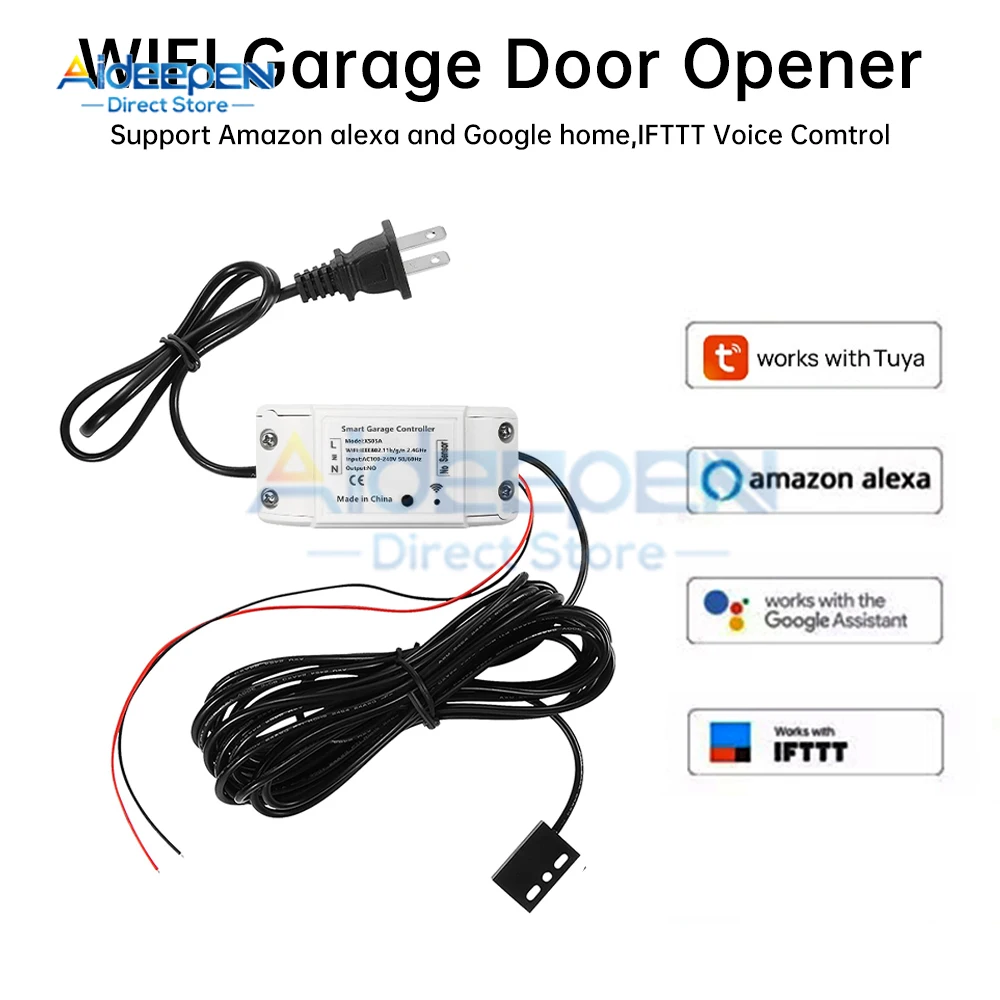 WiFi Switch Smart Garage Door Opener Controller Work With Alexa Echo Google Home SmartLife/Tuya APP Control No Hub Require