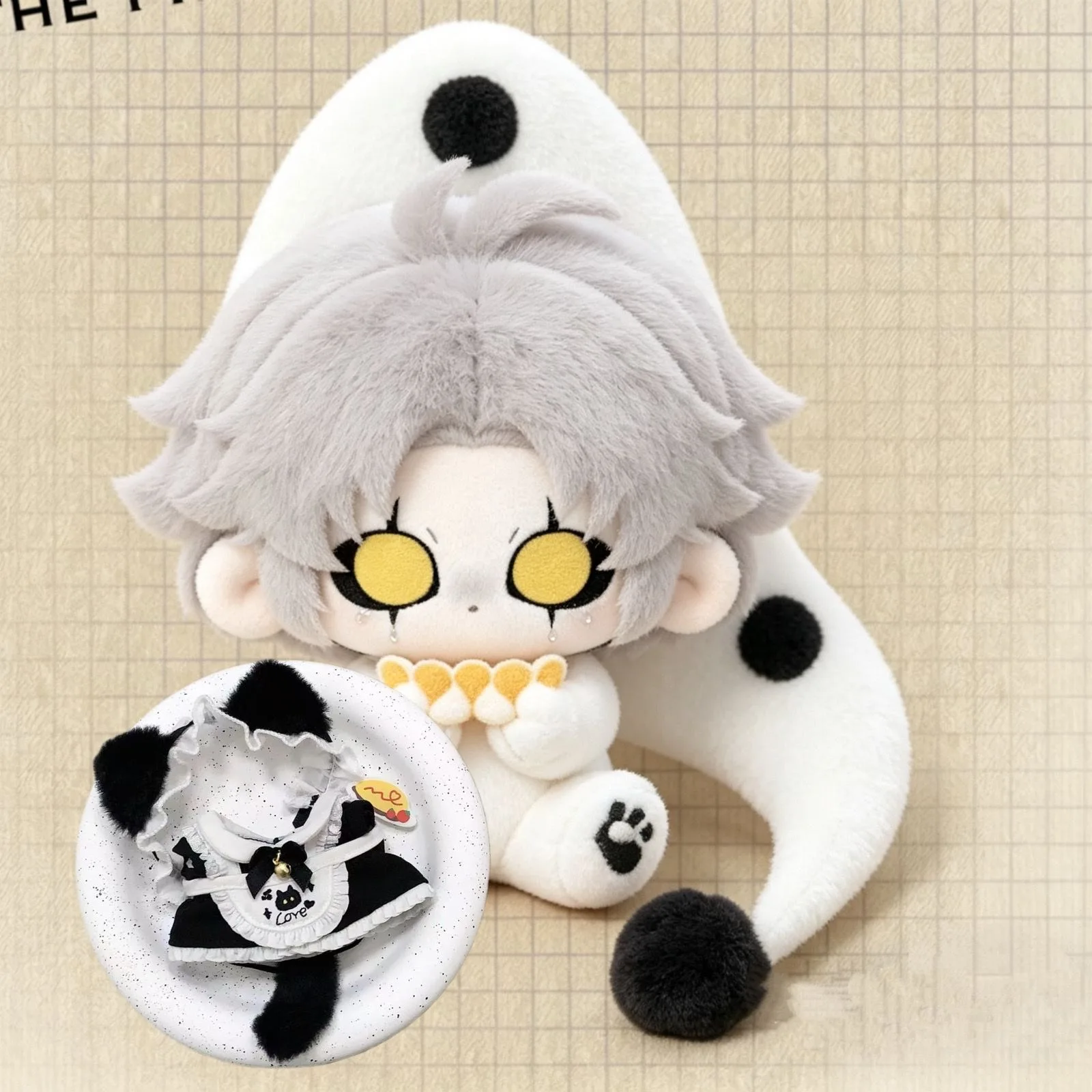 Original Freak Circus Pierrot Cosplay Cotton Doll 10cm Fan Fiction Action Figure Ultra Soft Stress Relief view 3
