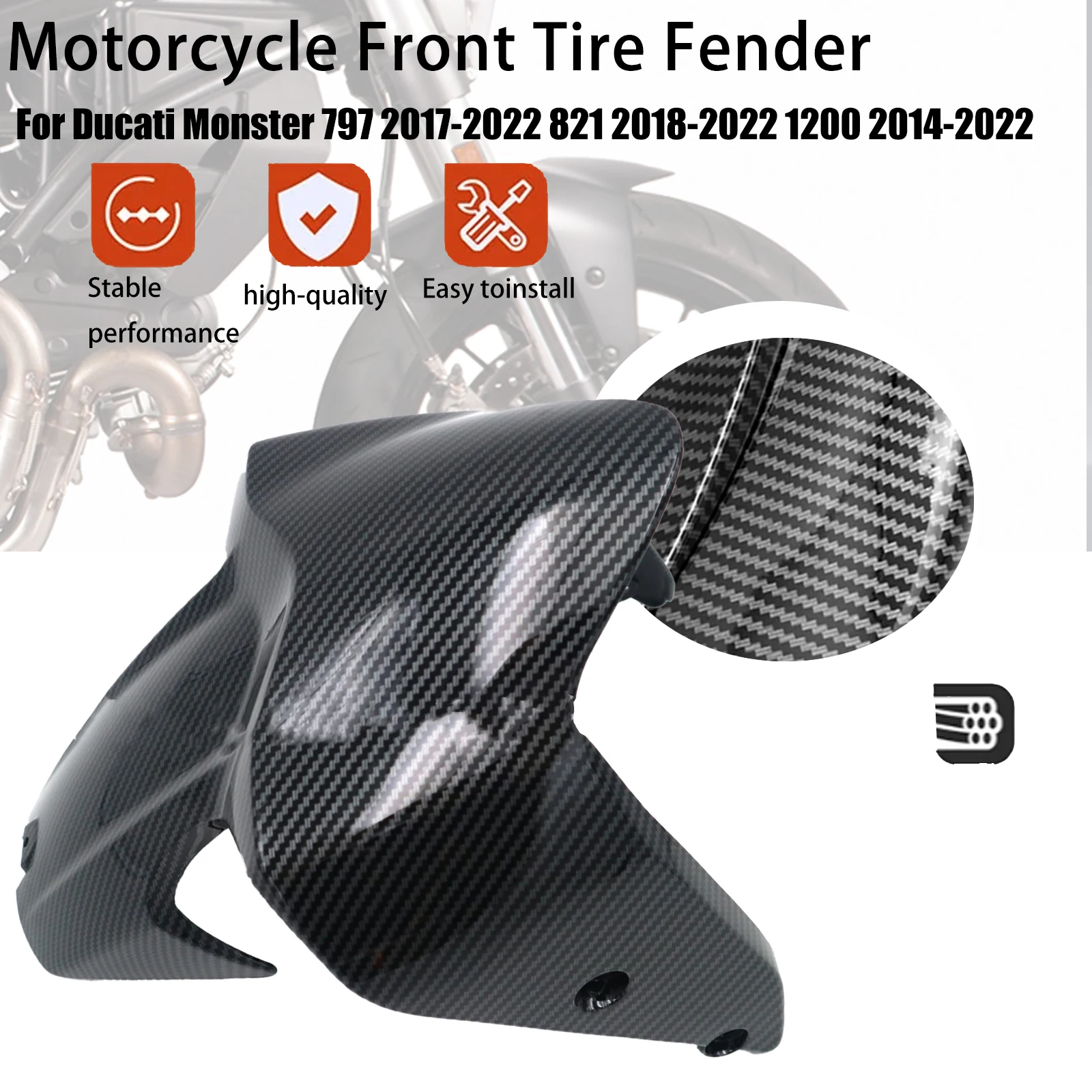 

Motorcycle Front Fender Mud Guard Mudguard Accessories ABS Plastic For Ducati Monster 797 2017-2022 821 2018-2022 1200 2014-2022