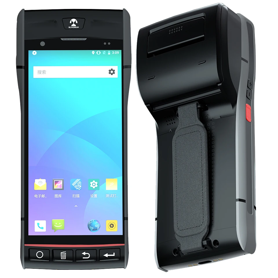 Android  Touch Screen Handheld Terminal Mobile 5.5 Inch 4G Blue Tooth WIFI Point of Sale System with 58mm Thermal Printer