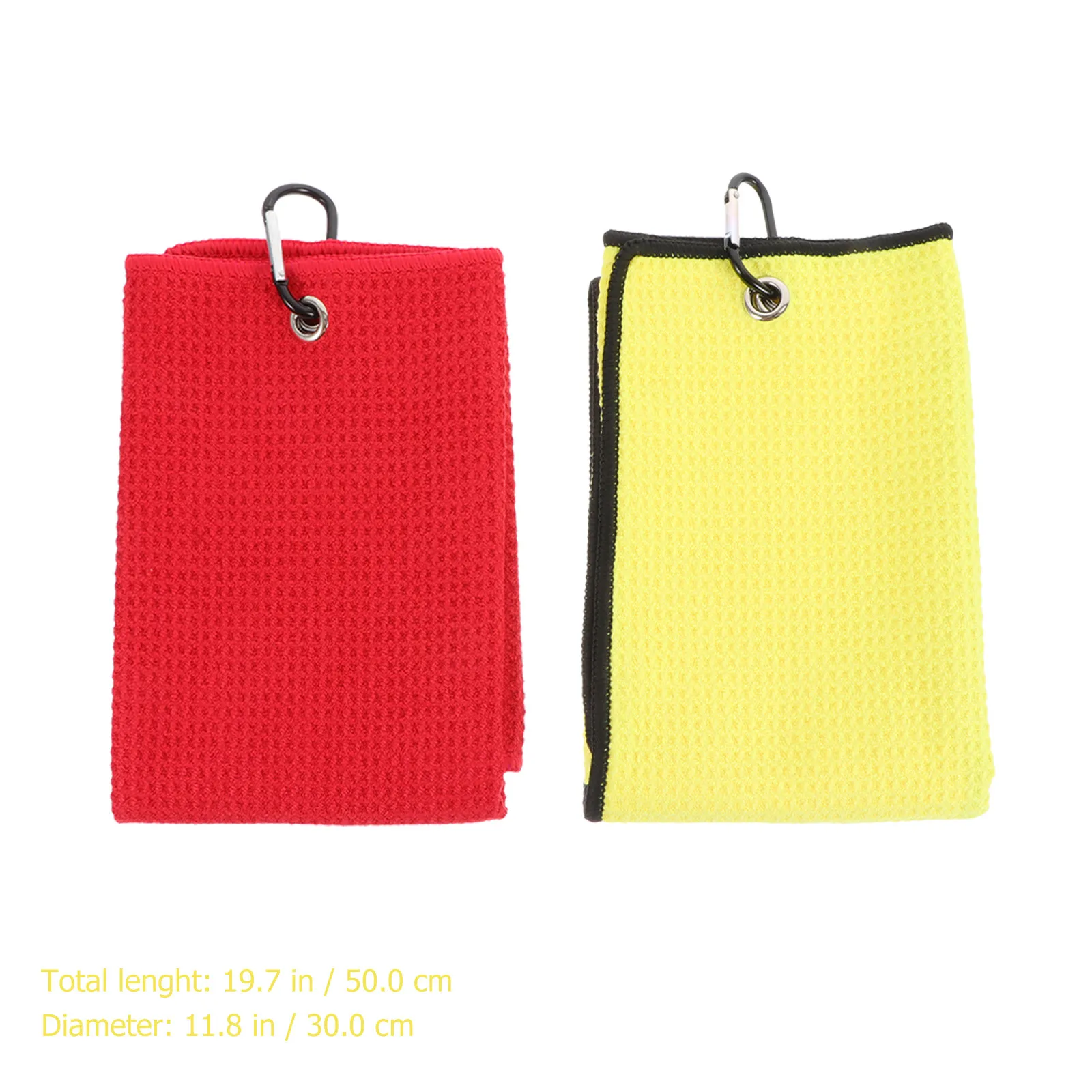 2Pcs Convenient Golfing Towels Polyester Dry Towel Sweat-Absorbent Breathable Lightweight Hook-on Design for Golf Balls Grips