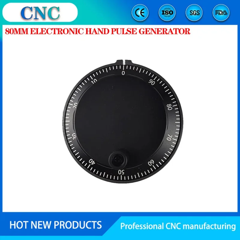 80mm CNC pulse generator handwheel 5V black white 100 pulse manual rotary encoder electronic kit