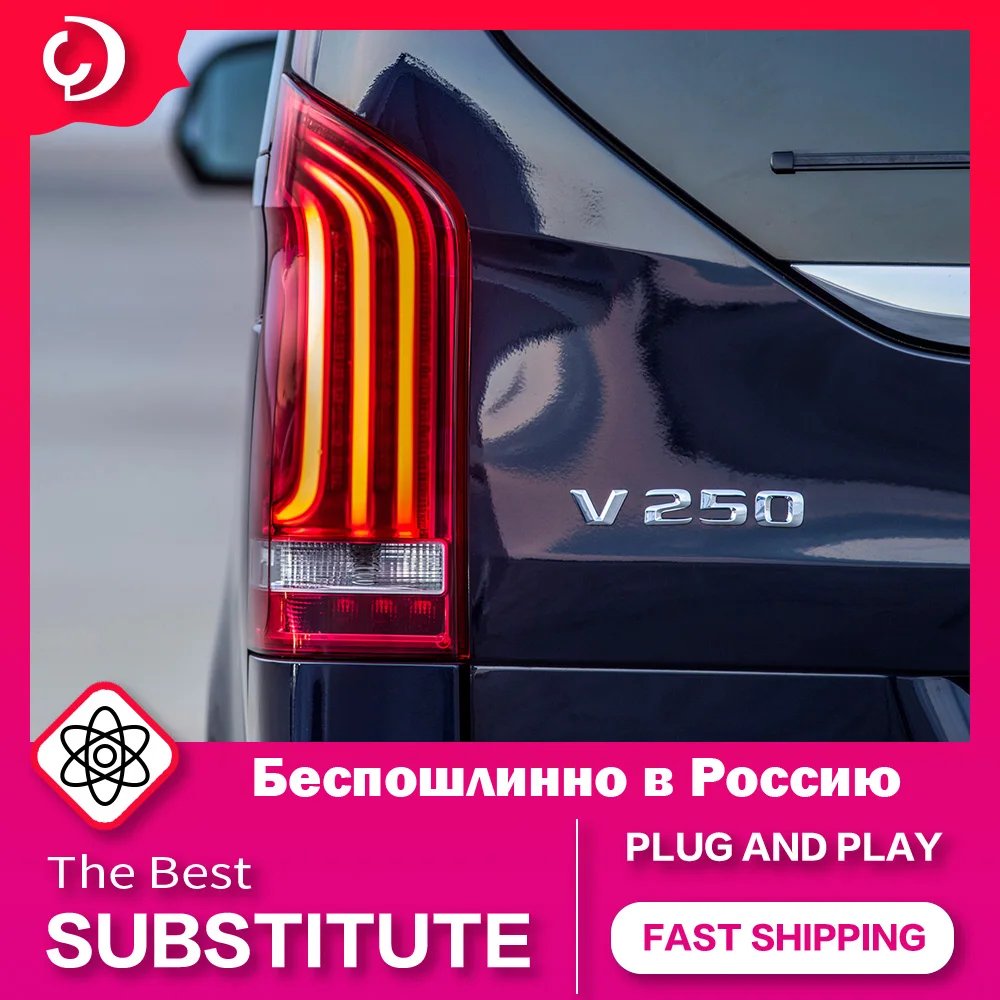 AKD Car Styling Taillights for Benz Vito 2016-2021 V250 V260 Metris LED Taillights DRL Rear Reverse Brake Light Accessories