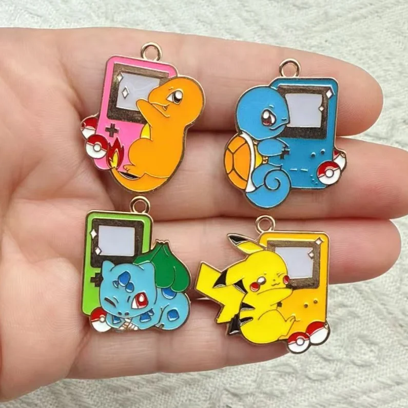 10Pcs/Lot Alloy Enamel Cartoon Game Console Charms Cute Animal Pendant DIY Jewelry Making Keychain Accessories