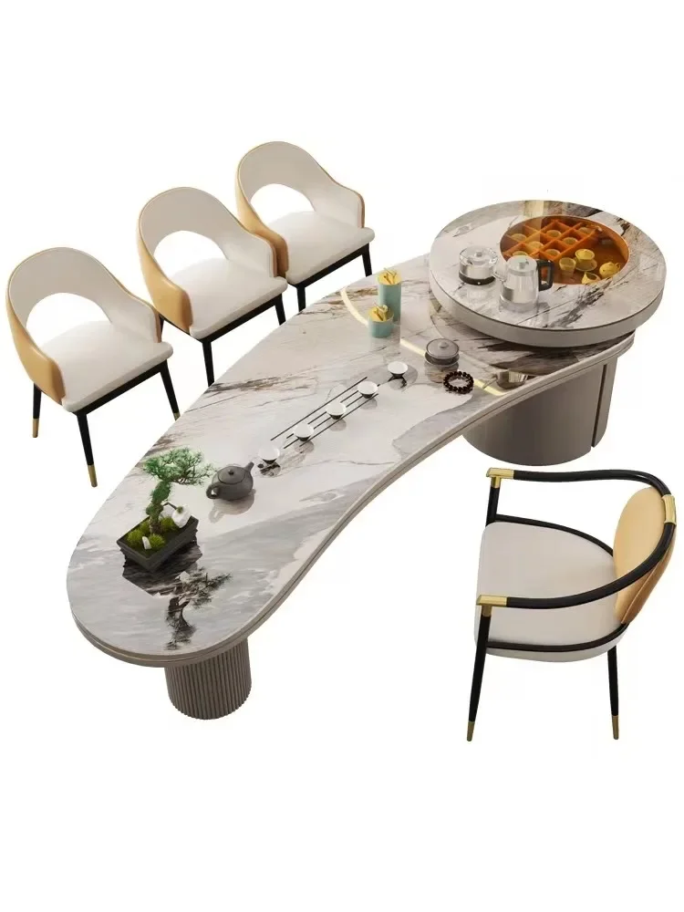 

Kung Fu Office Tea Set, Integrated Designer Rock Plate Tea Making Table