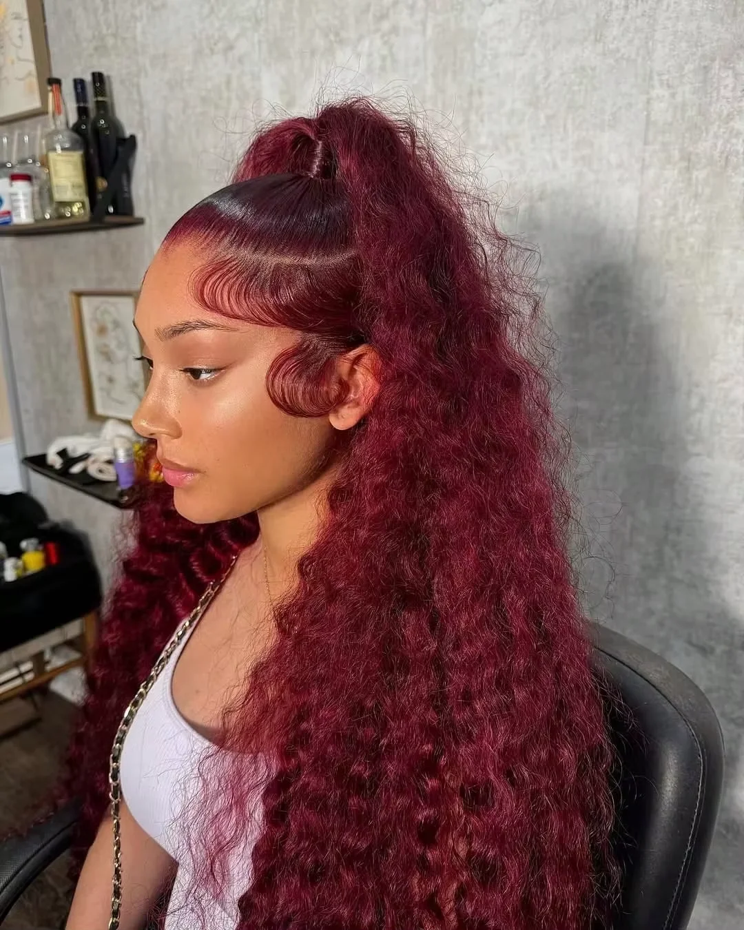 

30 40Inch 99J Burgundy Curly Human Hair Wig 13x6 Hd Lace Frontal Wigs Red Deep Wave Human Hair Lace Front Closure PrePlucked Wig