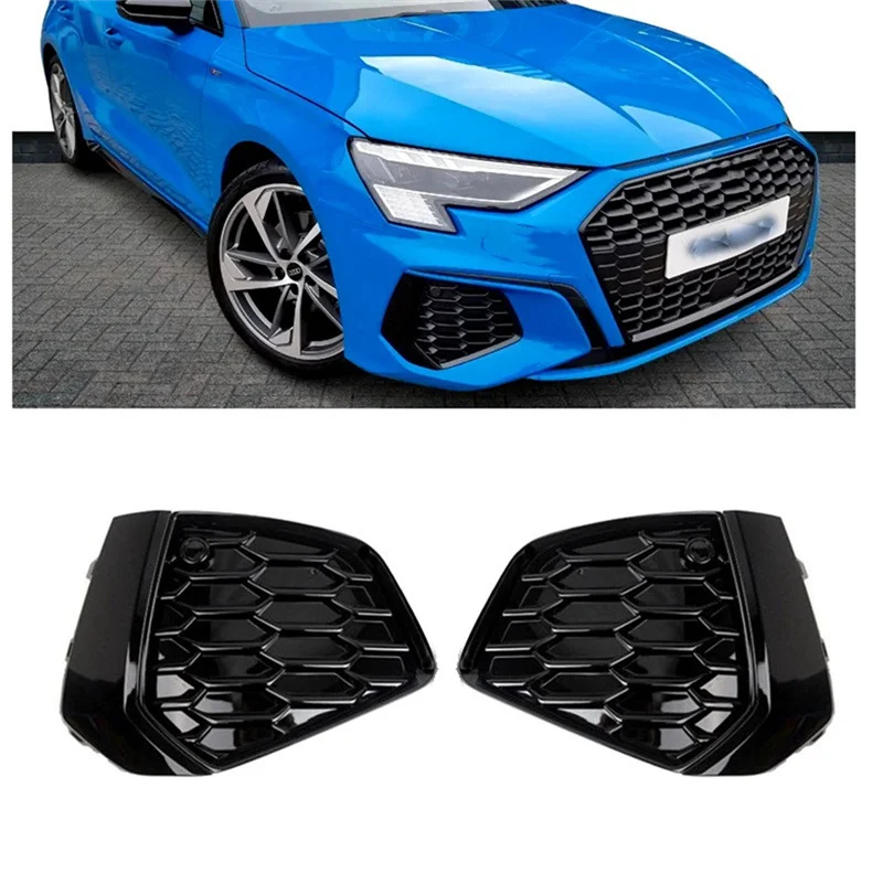 

For S3 A3 Sline 2021-2023 Front Bumper Fog Light Grille Cover 8YG807671A 8YG807672A Accessories
