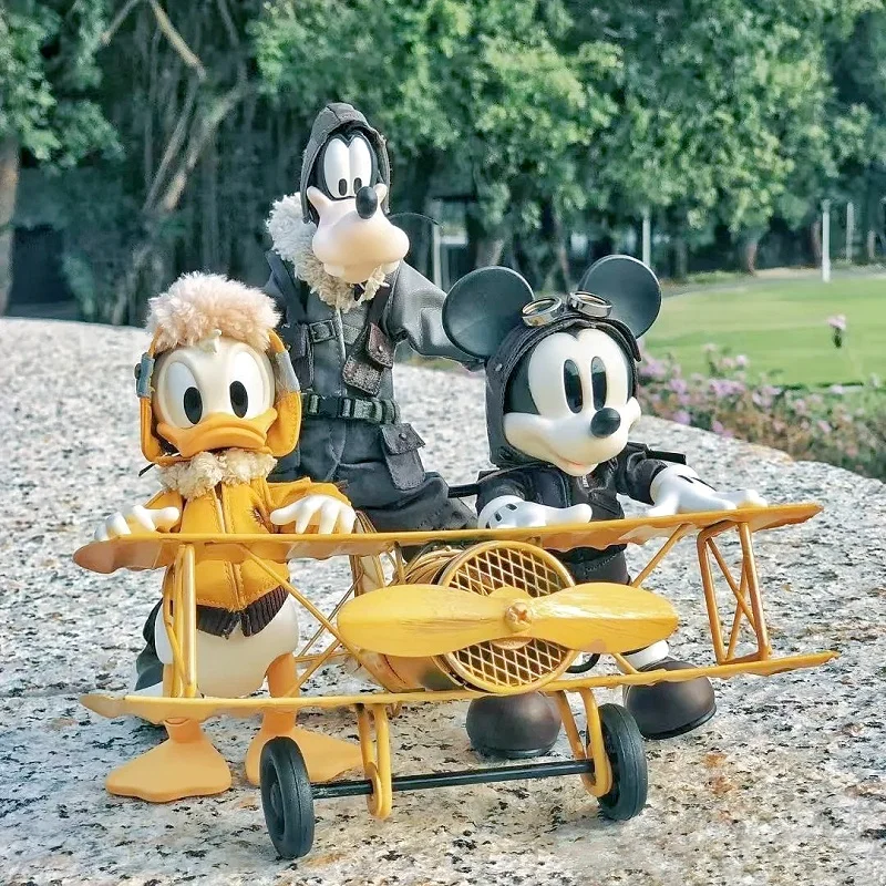 Disney City Flying Dream Figure Donald Duck Goofy Mickey Model Pvc Statue Movable Joint Models Dolls Collect Toys Gifts