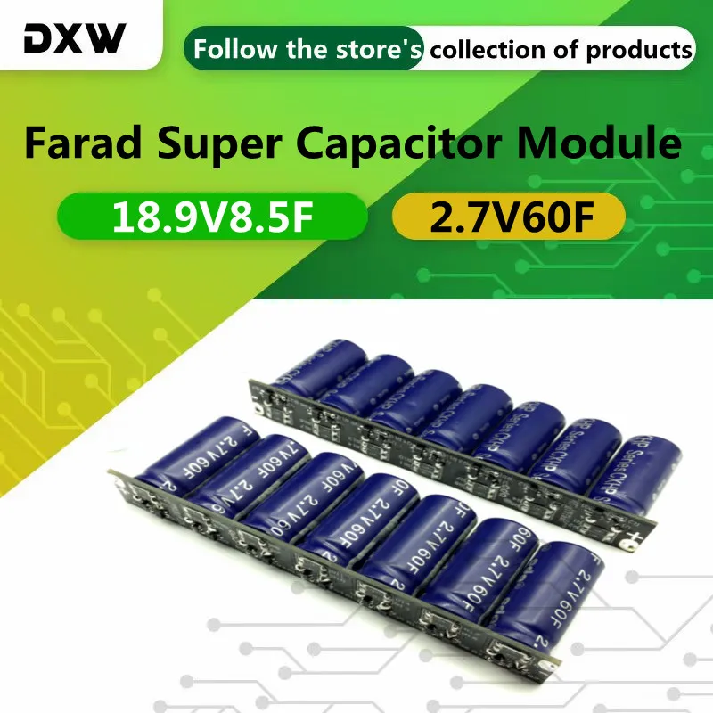 

1pcs/Lot 18.9V8.5F Super Capacitor 2.7V60F Farad Capacitor Module 2.7V 16V Combined Supercapacitor