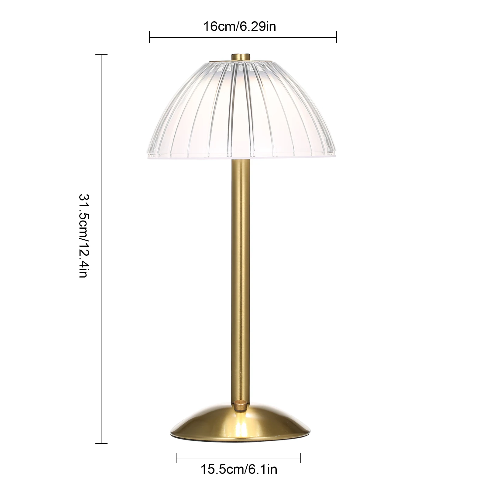 Cordless Table Lamp USB Rechargeable LED Desk Lamp with Touch Control Dimmable 3 Light Colors Bedside Lamp Reading Lamp for Bars